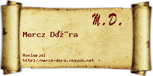 Mercz Dóra névjegykártya